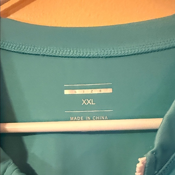 Teal Long Sleeve Zip-Up Top - Picture 3 of 7